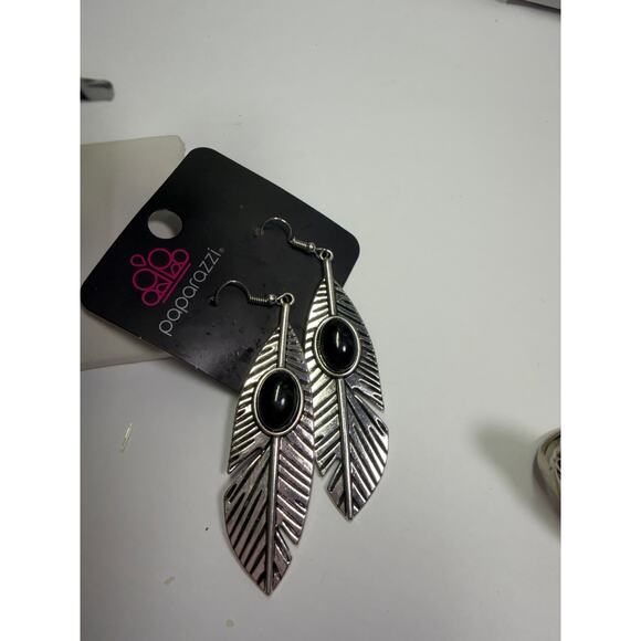 10 shinning black gunmetal charcoal gray necklace bangle bracelet earrings ring - Picture 5 of 11